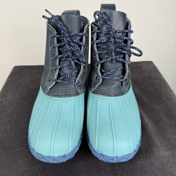 Beanie L.L. Bean Aqua Blue Snow Duck Boots - Womens 8-8.5 / Kids 6M, Maine USA - Picture 2 of 12